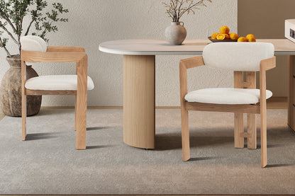 Chaise de Salle à Manger en Bois de Frêne Naturel CAMILLE Beige - 56 x 52 cm ROUSSEAU
