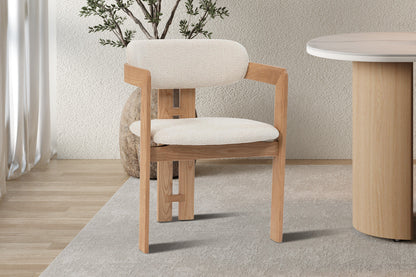 Chaise de Salle à Manger en Bois de Frêne Naturel CAMILLE Beige - 56 x 52 cm ROUSSEAU