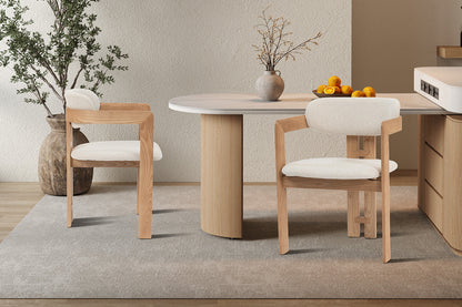 Chaise de Salle à Manger en Bois de Frêne Naturel CAMILLE Beige - 56 x 52 cm ROUSSEAU