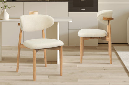 Chaise de Salle à Manger en Bois de Frêne Naturel CLARA Beige - 50 x 56 cm ROUSSEAU