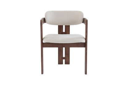 Chaise de Salle à Manger en Bois de Frêne et Noyer CAMILLE Beige - 56 x 52 cm ROUSSEAU