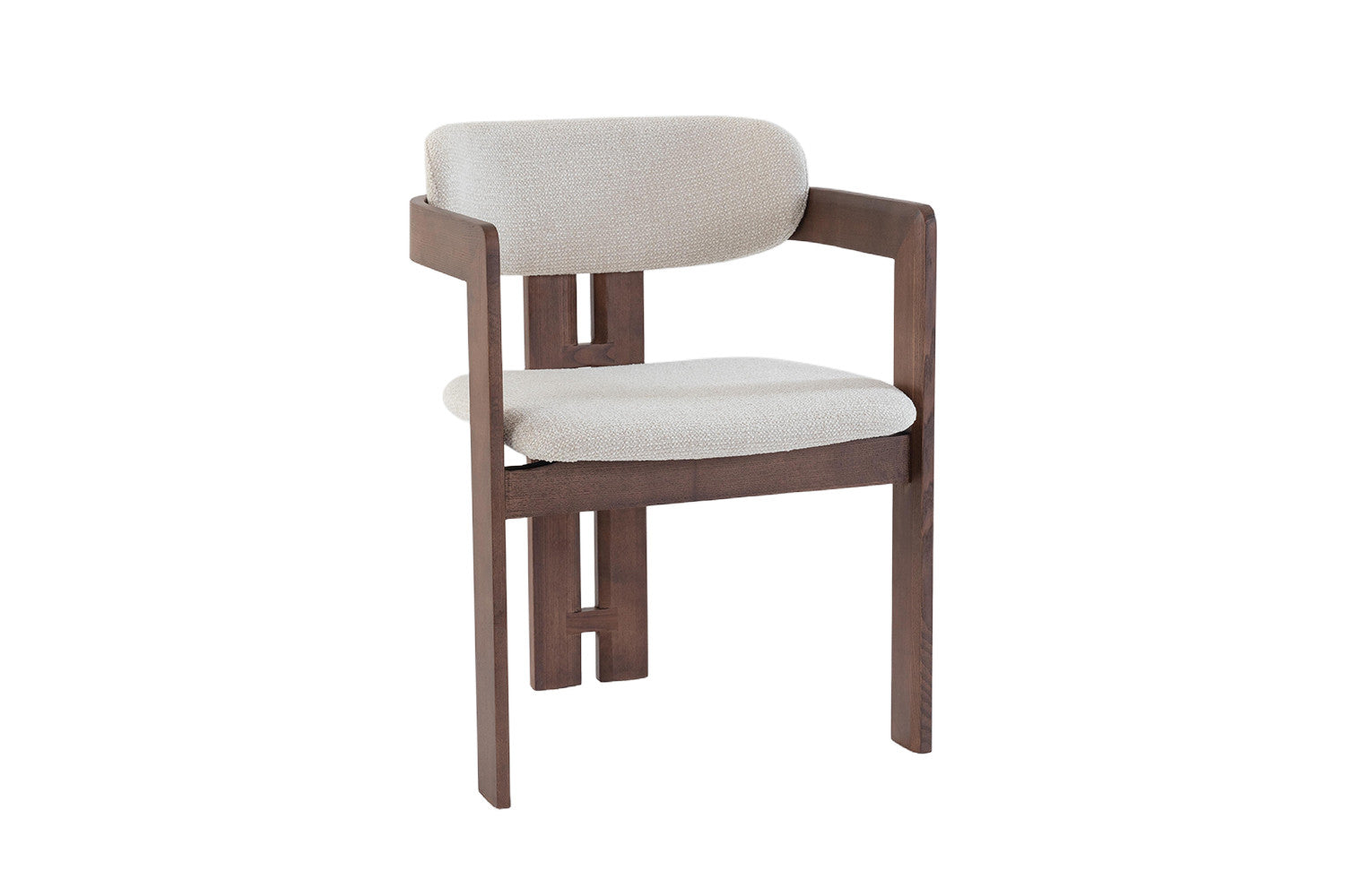Chaise de Salle à Manger en Bois de Frêne et Noyer CAMILLE Beige - 56 x 52 cm ROUSSEAU