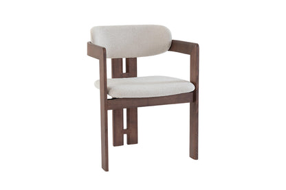 Chaise de Salle à Manger en Bois de Frêne et Noyer CAMILLE Beige - 56 x 52 cm ROUSSEAU