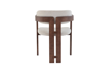 Chaise de Salle à Manger en Bois de Frêne et Noyer CAMILLE Beige - 56 x 52 cm ROUSSEAU
