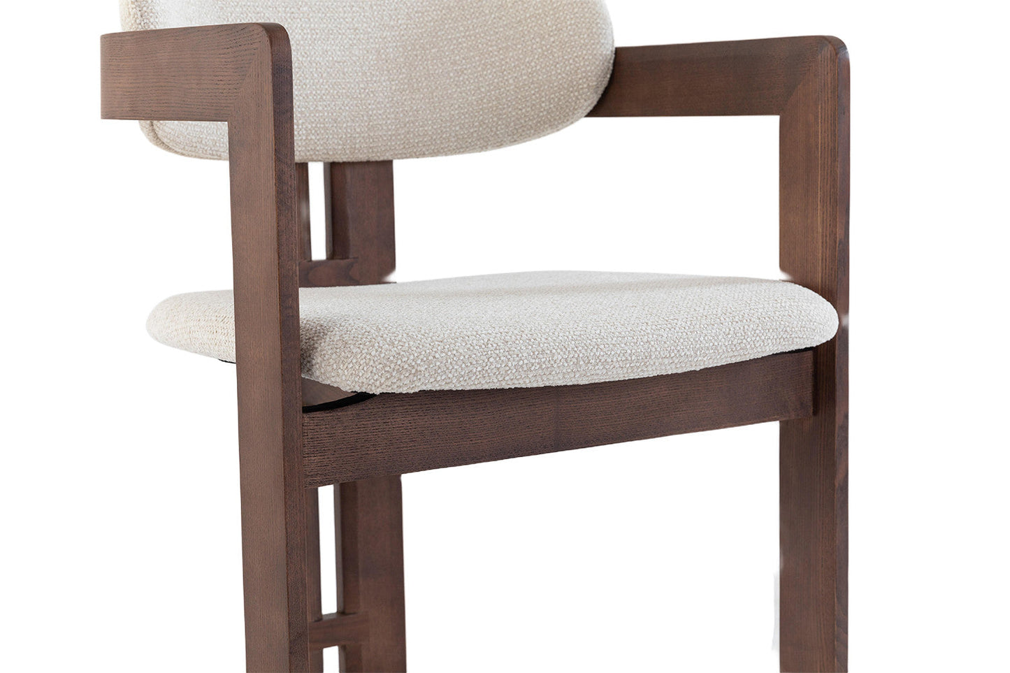 Chaise de Salle à Manger en Bois de Frêne et Noyer CAMILLE Beige - 56 x 52 cm ROUSSEAU