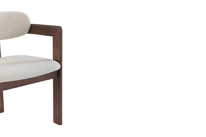 Chaise de Salle à Manger en Bois de Frêne et Noyer CAMILLE Beige - 56 x 52 cm ROUSSEAU