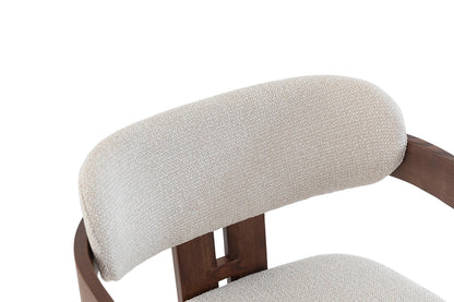 Chaise de Salle à Manger en Bois de Frêne et Noyer CAMILLE Beige - 56 x 52 cm ROUSSEAU