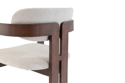 Chaise de Salle à Manger en Bois de Frêne et Noyer CAMILLE Beige - 56 x 52 cm ROUSSEAU