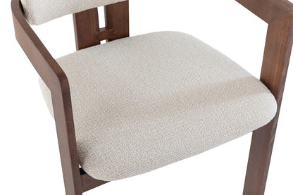 Chaise de Salle à Manger en Bois de Frêne et Noyer CAMILLE Beige - 56 x 52 cm ROUSSEAU