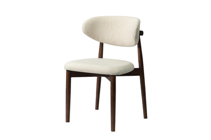 Chaise de Salle à Manger en Bois de Frêne et Noyer CLARA Beige - 50 x 56 cm ROUSSEAU
