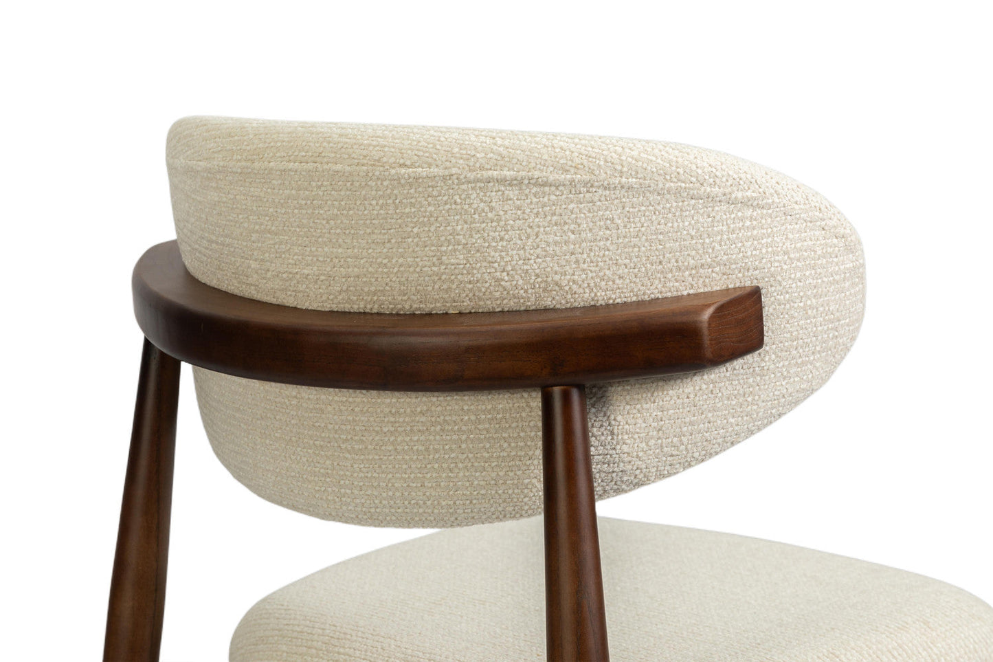 Chaise de Salle à Manger en Bois de Frêne et Noyer CLARA Beige - 50 x 56 cm ROUSSEAU