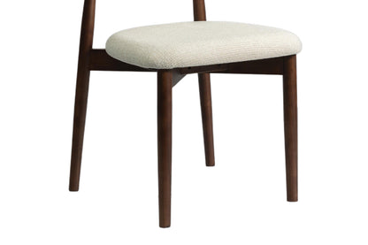 Chaise de Salle à Manger en Bois de Frêne et Noyer CLARA Beige - 50 x 56 cm ROUSSEAU