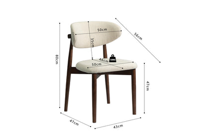 Chaise de Salle à Manger en Bois de Frêne et Noyer CLARA Beige - 50 x 56 cm ROUSSEAU