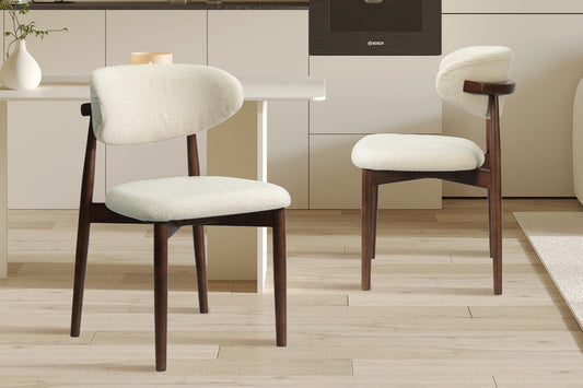 Chaise de Salle à Manger en Bois de Frêne et Noyer KAYLA Beige-50 x 56 cm ROUSSEAU