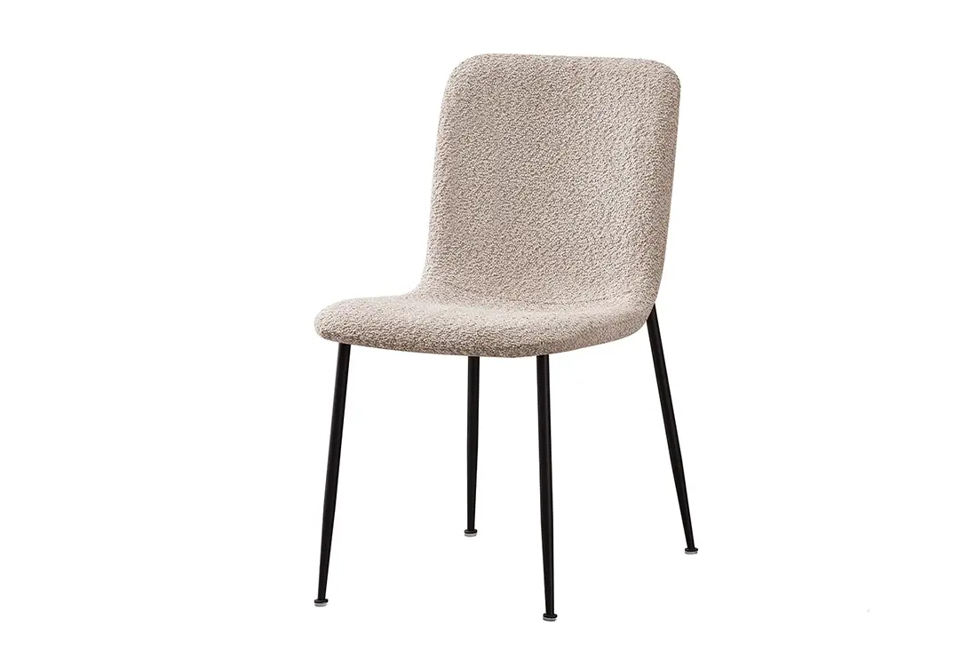 Chaise de salle à manger ALICYA en Tissu Bouclé Beige - 42 x 57 cm ROUSSEAU