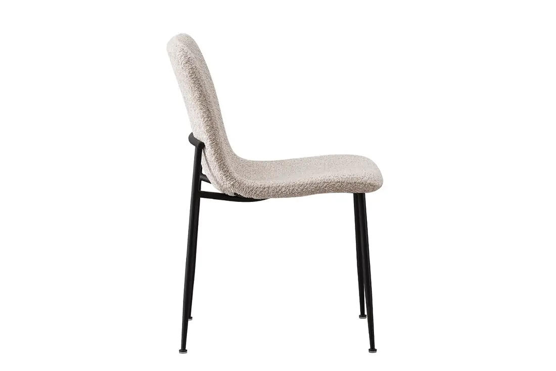 Chaise de salle à manger ALICYA en Tissu Bouclé Beige - 42 x 57 cm ROUSSEAU