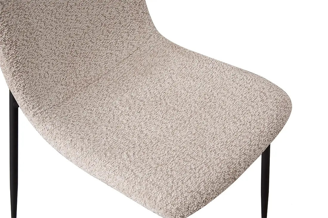 Chaise de salle à manger ALICYA en Tissu Bouclé Beige - 42 x 57 cm ROUSSEAU