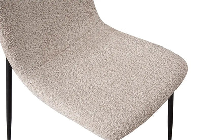 Chaise de salle à manger ALICYA en Tissu Bouclé Beige - 42 x 57 cm ROUSSEAU