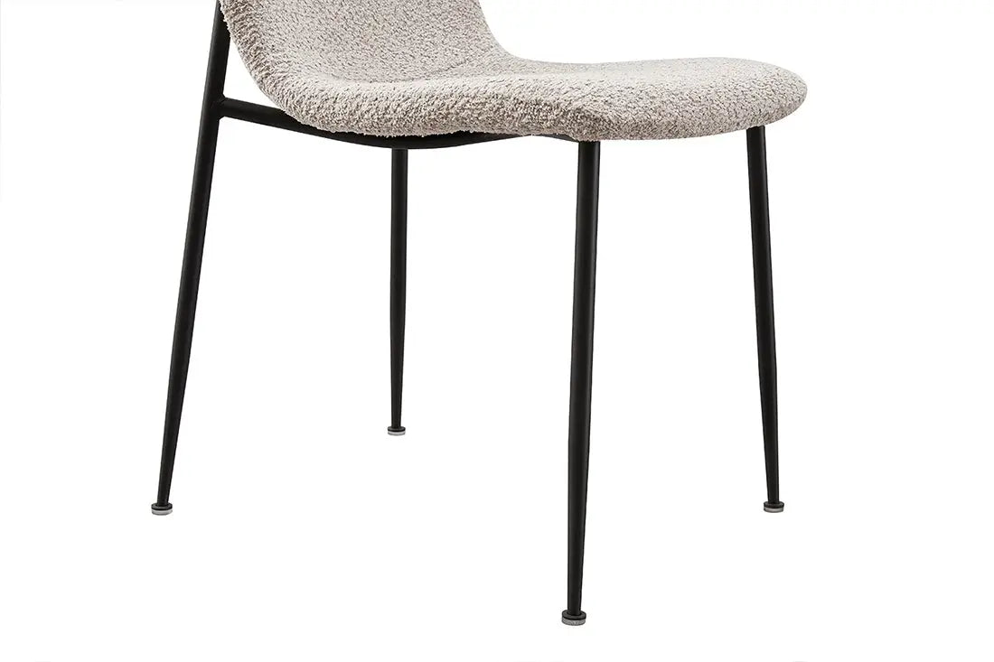 Chaise de salle à manger ALICYA en Tissu Bouclé Beige - 42 x 57 cm ROUSSEAU