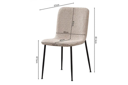 Chaise de salle à manger ALICYA en Tissu Bouclé Beige - 42 x 57 cm ROUSSEAU