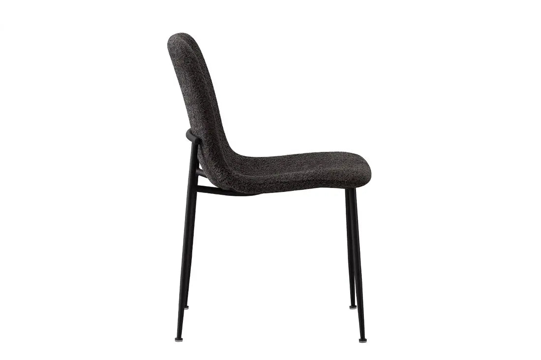 Chaise de salle à manger ALICYA en Tissu Bouclé Gris - 42 x 57 cm ROUSSEAU