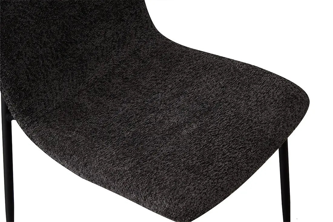 Chaise de salle à manger ALICYA en Tissu Bouclé Gris - 42 x 57 cm ROUSSEAU