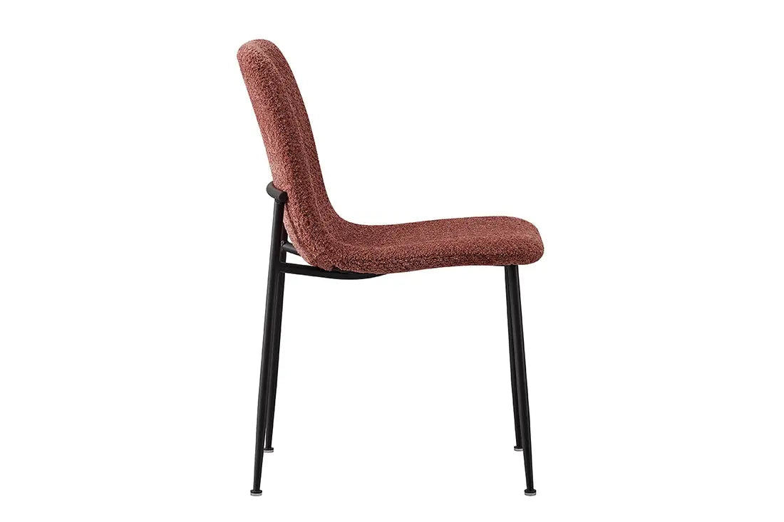 Chaise de salle à manger ALICYA en Tissu Bouclé Rose - 42 x 57 cm ROUSSEAU