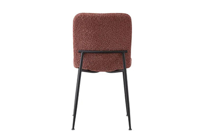 Chaise de salle à manger ALICYA en Tissu Bouclé Rose - 42 x 57 cm ROUSSEAU