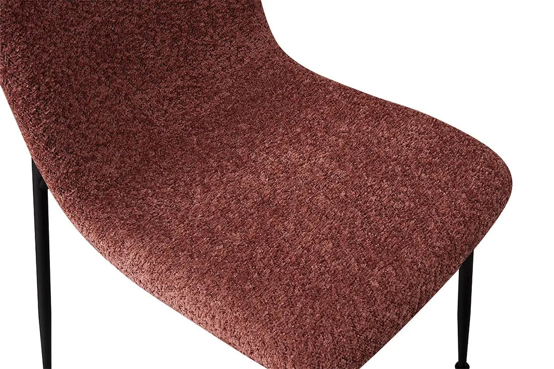 Chaise de salle à manger ALICYA en Tissu Bouclé Rose - 42 x 57 cm ROUSSEAU
