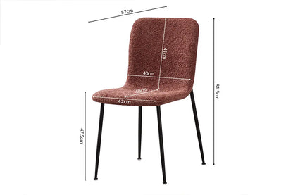 Chaise de salle à manger ALICYA en Tissu Bouclé Rose - 42 x 57 cm ROUSSEAU