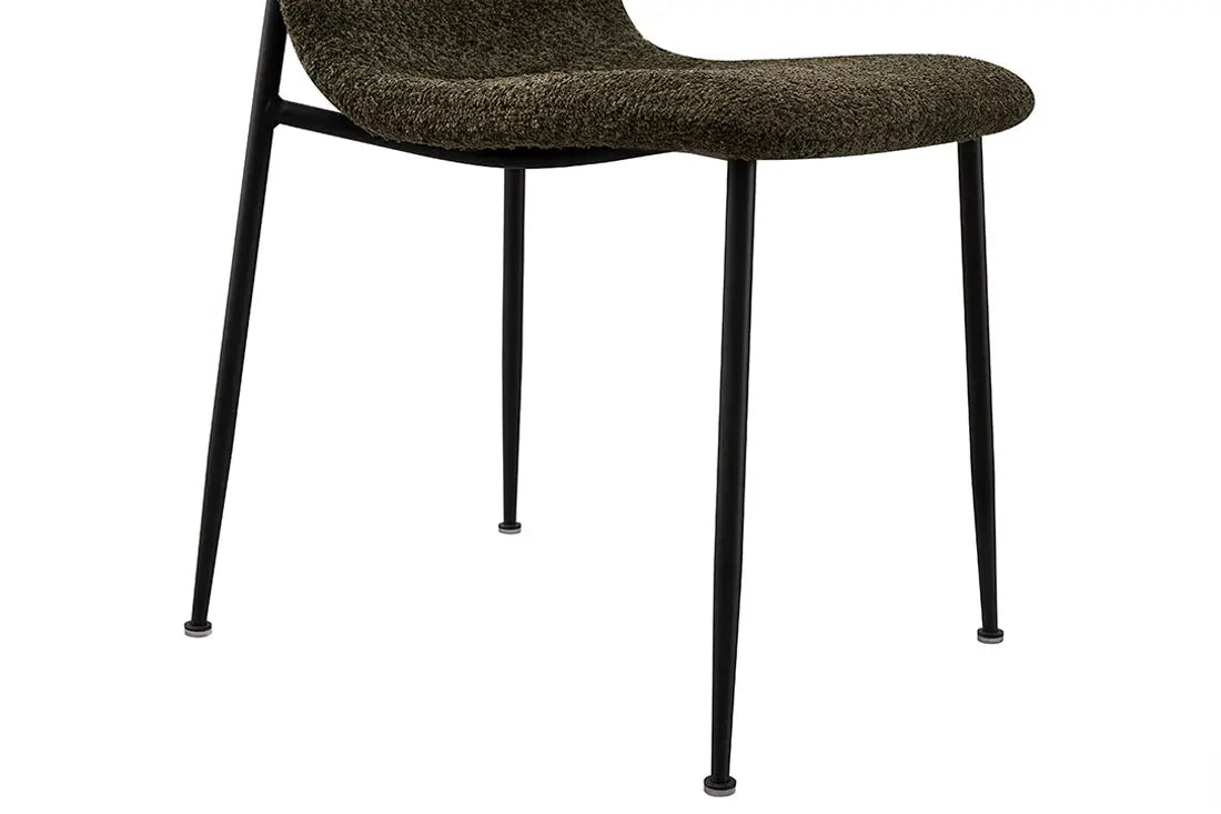Chaise de salle à manger ALICYA en Tissu Bouclé Vert - 42 x 57 cm ROUSSEAU