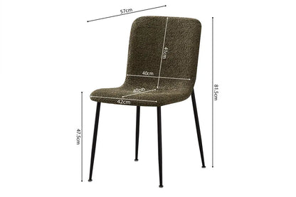 Chaise de salle à manger ALICYA en Tissu Bouclé Vert - 42 x 57 cm ROUSSEAU