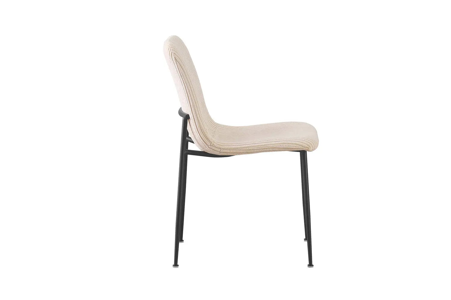 Chaise de salle à manger ALICYA en Tissu Corduroy Beige - 42 x 57 cm ROUSSEAU