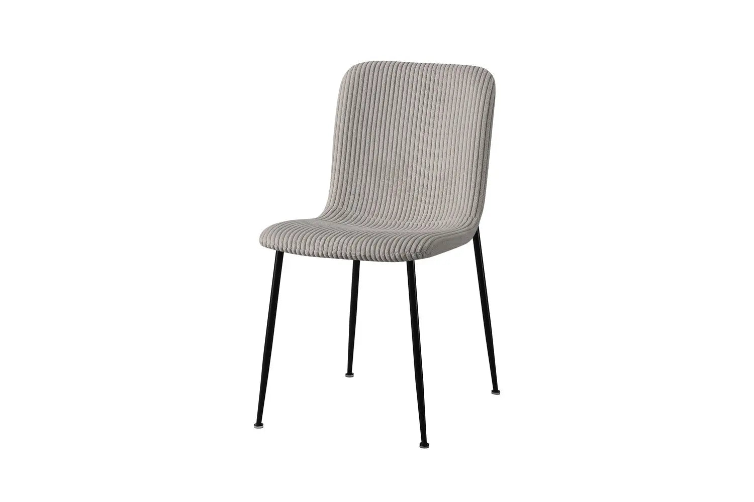 Chaise de salle à manger ALICYA en Tissu Corduroy Gris Clair - 42 x 57 cm ROUSSEAU