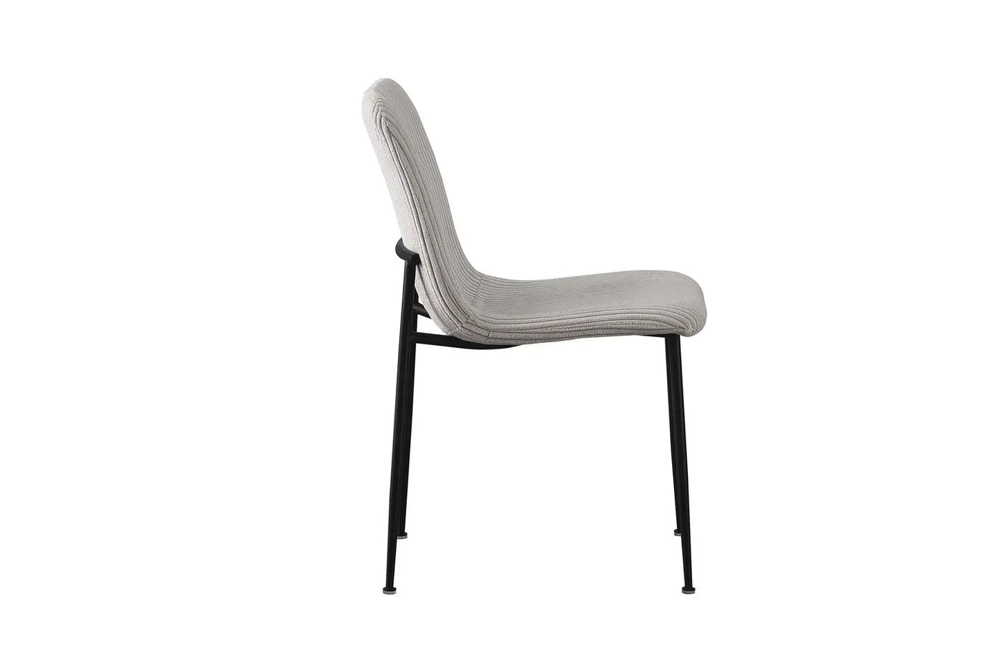 Chaise de salle à manger ALICYA en Tissu Corduroy Gris Clair - 42 x 57 cm ROUSSEAU