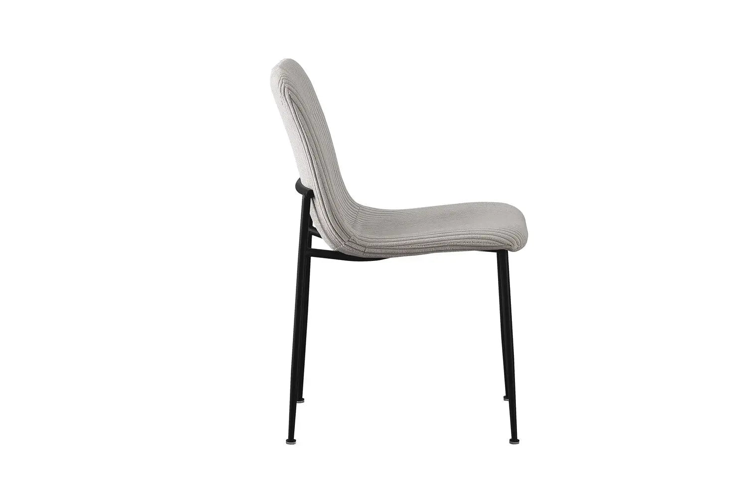 Chaise de salle à manger ALICYA en Tissu Corduroy Gris Clair - 42 x 57 cm ROUSSEAU