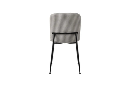 Chaise de salle à manger ALICYA en Tissu Corduroy Gris Clair - 42 x 57 cm ROUSSEAU