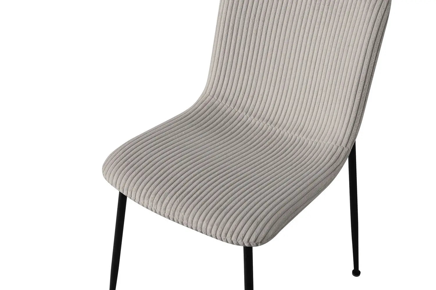 Chaise de salle à manger ALICYA en Tissu Corduroy Gris Clair - 42 x 57 cm ROUSSEAU