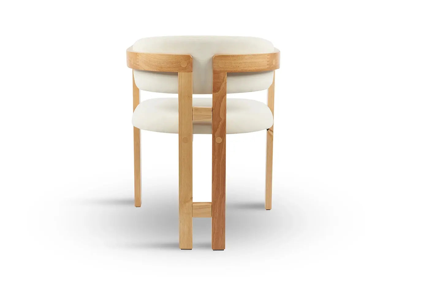 Chaise de salle à manger BERGAMO Effet Bois Chêne Clair et Velours Beige - 45 x 53 cm HOUSE NORDIC
