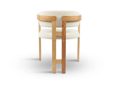 Chaise de salle à manger BERGAMO Effet Bois Chêne Clair et Velours Beige - 45 x 53 cm HOUSE NORDIC