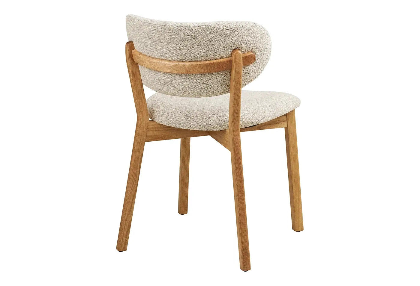 Chaise de salle à manger DUNKIRK Effet Bois Chêne Clair et Tissu Écru - 52 x 59 cm HOUSE NORDIC