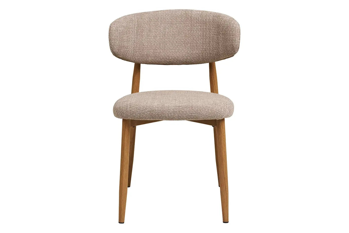 Chaise de salle à manger LEVENTO Effet Bois Chêne Clair et Tissu Écru - 46 x 44 cm HOUSE NORDIC