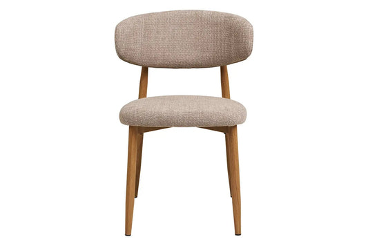 Chaise de salle à manger LEVENTO Effet Bois Chêne Clair et Tissu Écru - 46 x 44 cm HOUSE NORDIC