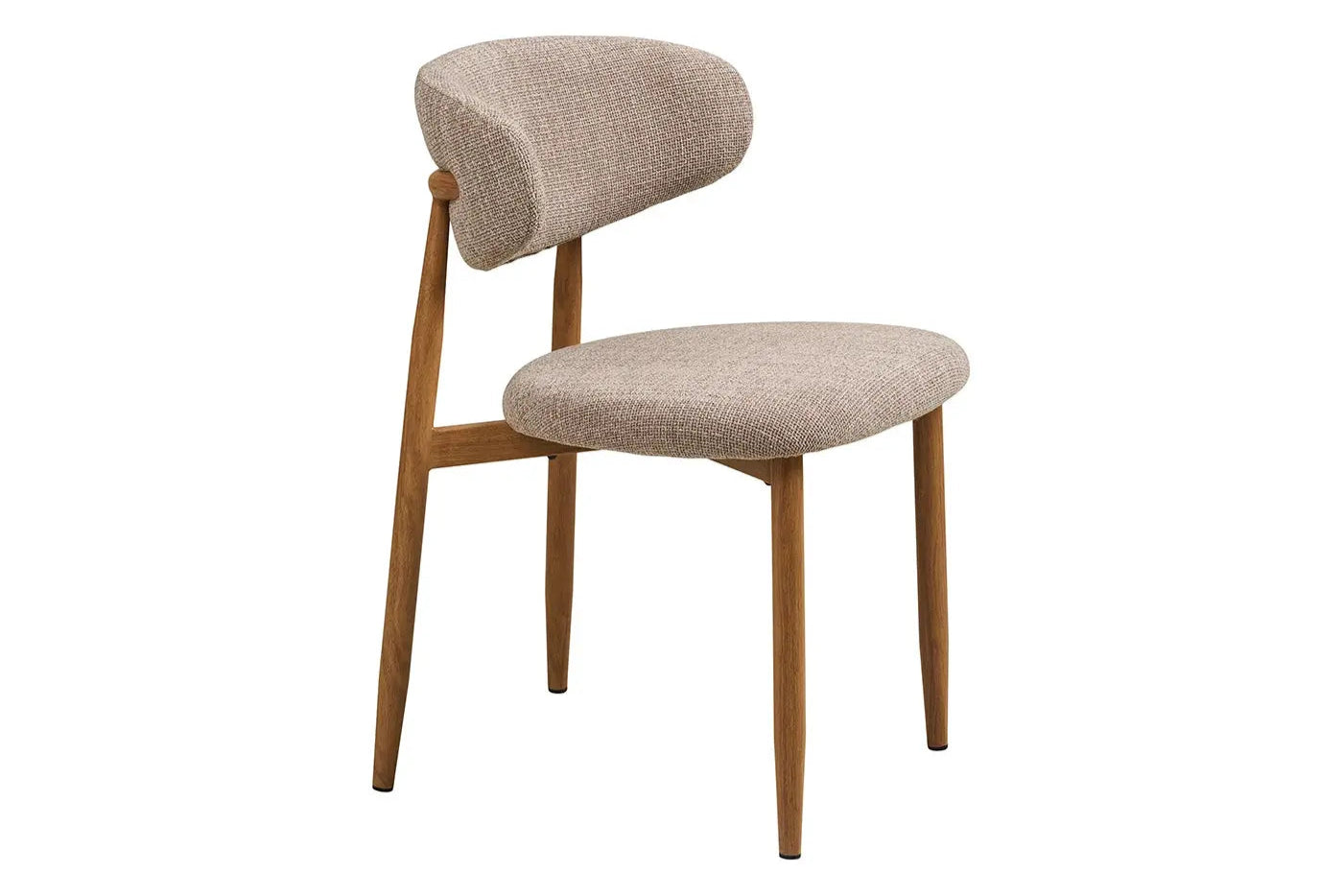 Chaise de salle à manger LEVENTO Effet Bois Chêne Clair et Tissu Écru - 46 x 44 cm HOUSE NORDIC