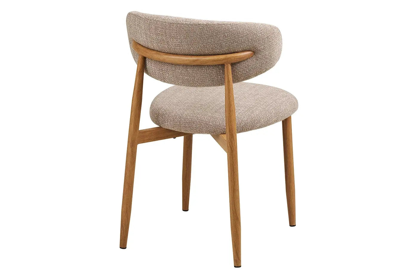 Chaise de salle à manger LEVENTO Effet Bois Chêne Clair et Tissu Écru - 46 x 44 cm HOUSE NORDIC