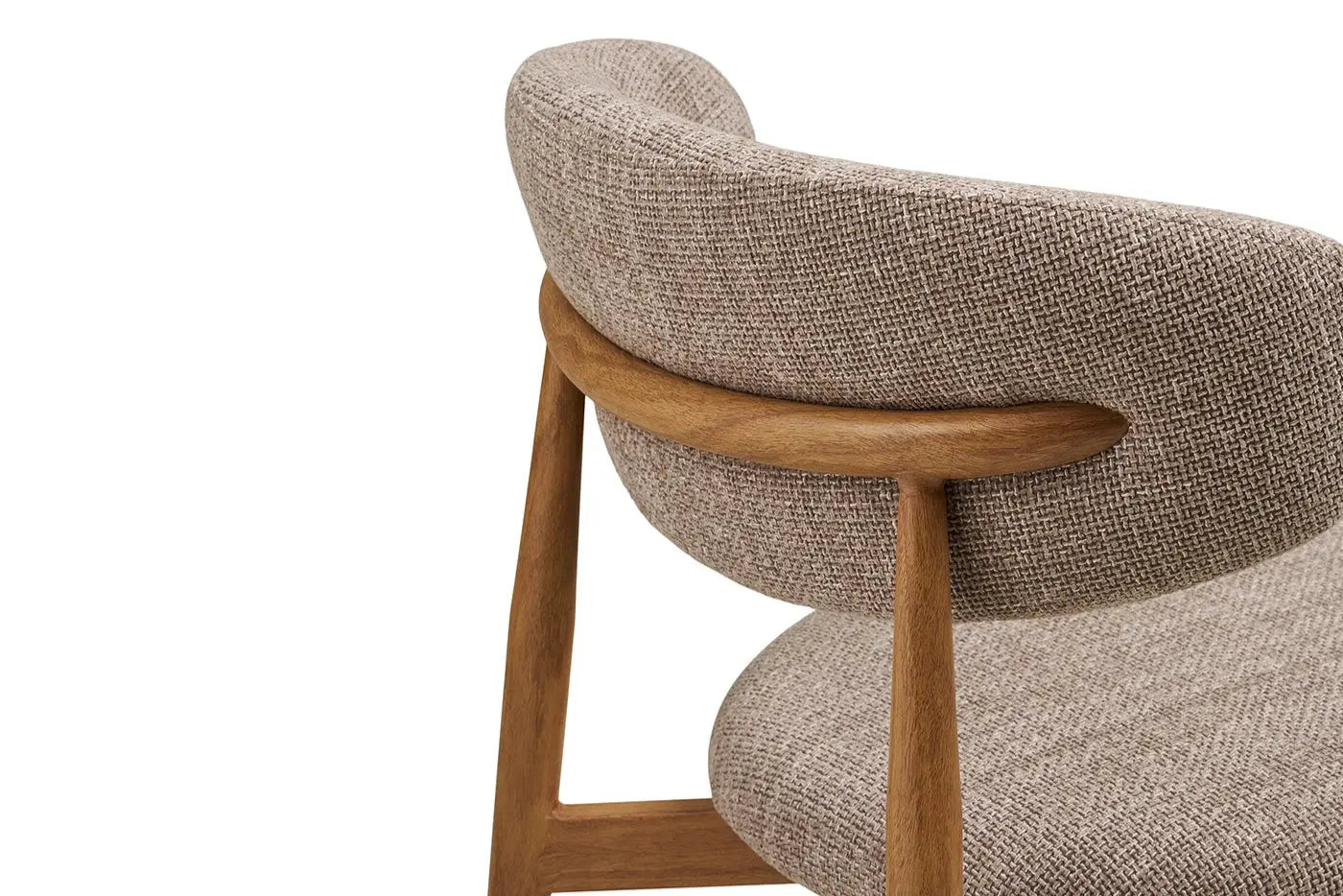 Chaise de salle à manger LEVENTO Effet Bois Chêne Clair et Tissu Écru - 46 x 44 cm HOUSE NORDIC