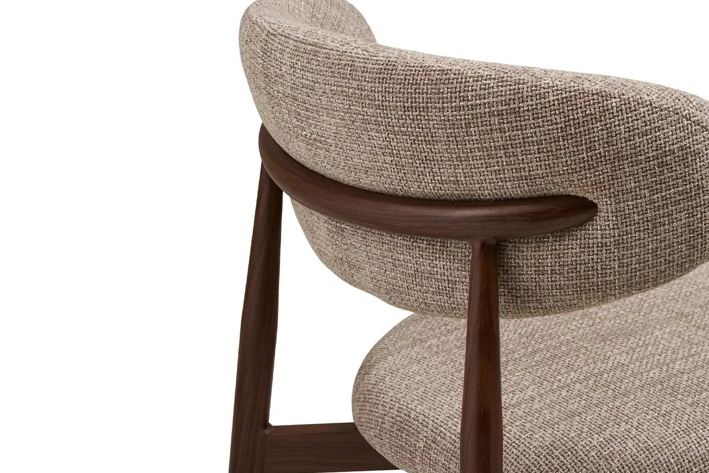 Chaise de salle à manger LEVENTO Effet Bois Chêne Foncé et Tissu Écru - 46 x 44 cm HOUSE NORDIC