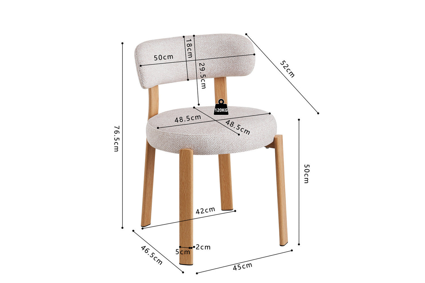 Chaise SAFYA Naturel Tissu Beige - vue lifestyle