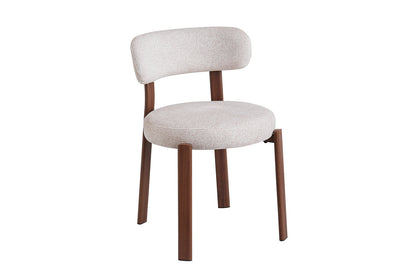 Chaise SAFYA Noyer Tissu Beige - détail dossier