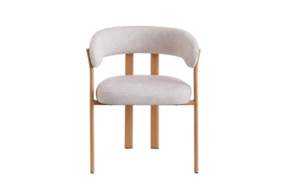 Chaise avec accoudoirs SAFYA Naturel Beige - détail accoudoirs rembourrés